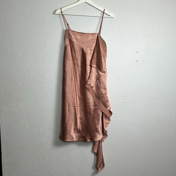 Banana Republic Heritage Collection Side Ruffle Slip Dress Womens Size XS NWT - Picture 3 of 11